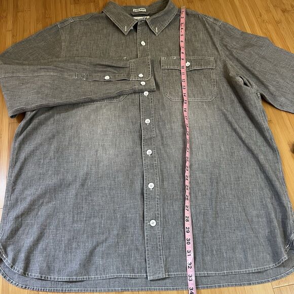 Duluth Trading Shirt Mens 2XL Tall Gray Coolmax Long Sleeve Button Up Untucked - Picture 7 of 11